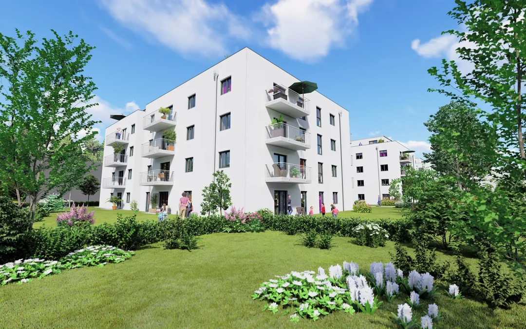 2 bis 5 Zimmer-Wohnungen zwischen 51 m² und 108 m² mit Fußbodenheizung und Balkon oder Terrasse für Singles, Paare, Rentner und Familien in Kaufbeuren