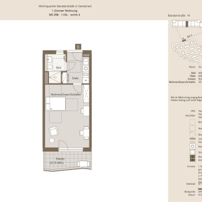 1 bis 5 Zimmer-Wohnungen zwischen 36 m² und 133 m² mit Fußbodenheizung und Balkon oder Terrasse für Singles, Paare, Rentner sowie Familien