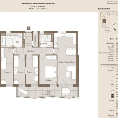 1 bis 5 Zimmer-Wohnungen zwischen 36 m² und 133 m² mit Fußbodenheizung und Balkon oder Terrasse für Singles, Paare, Rentner sowie Familien